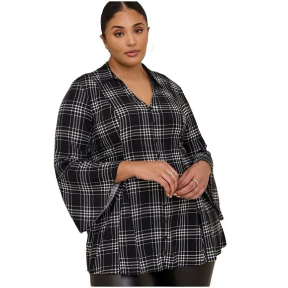 torrid Fit & Flare Black Button Up Shirt Size L (0) - Picture 11 of 11